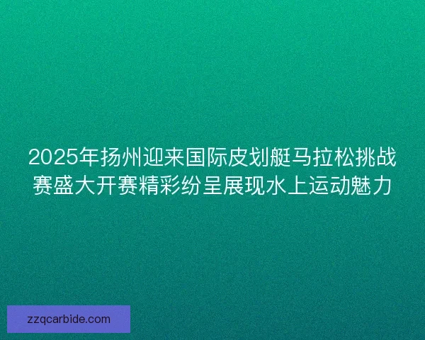 2025年扬州迎来国际皮划艇马拉松挑战赛盛大开赛精彩纷呈展现水上运动魅力